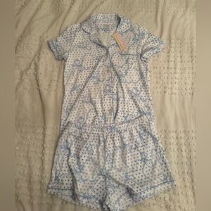 Roller Rabbit x Love Shack Fancy Pajama Set Luna Bow Hearts